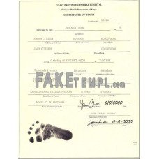 Kenya fake birth certificate photoshop template PSD 