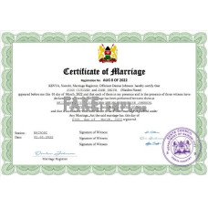 Kenya fake marriage certificate Word and PDF template