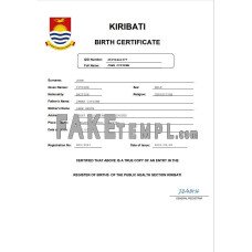 Kiribati fake birth certificate Word and PDF template