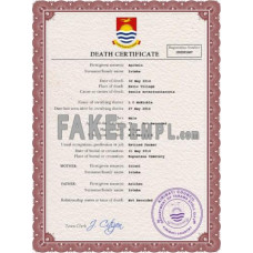 Kiribati fake death certificate photoshop template PSD 