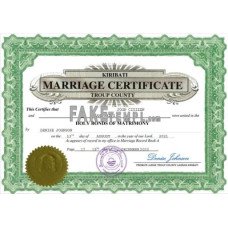 Kiribati fake marriage certificate Word and PDF template