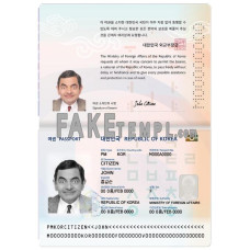 South Korea fake passport photoshop template PSD, 2021 – present