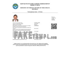 Kyrgyzstan fake e-visa photoshop template PSD