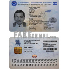 Kyrgyzstan fake identity card photoshop template PSD 