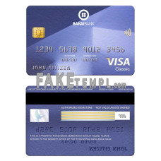 Kyrgyzstan OJSC Bakai bank fake visa classic card photoshop template PSD