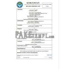 Kyrgyzstan fake death certificate Word and PDF template