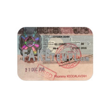 Laos fake travel visa photoshop template PSD