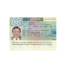 Latvia fake travel visa photoshop template PSD