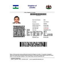 Lesotho fake e-visa Word and PDF template