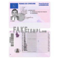 Luxembourg fake driving license photoshop template PSD