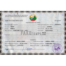 Laos fake birth certificate photoshop template PSD 