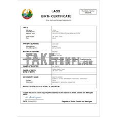 Laos fake birth certificate Word and PDF template