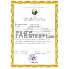 Laos fake marriage certificate Word and PDF template