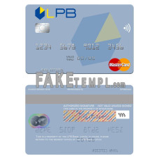 Latvia LPB Bank fake mastercard photoshop template PSD