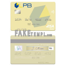 Latvia LPB Bank fake visa card photoshop template PSD