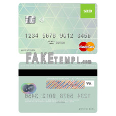 Latvia SEB Bank fake mastercard photoshop template PSD