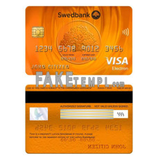 Latvia Swedbank fake visa electron card photoshop template PSD