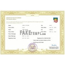 Latvia fake marriage certificate Word and PDF template