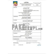 Latvia vital record fake death certificate Word and PDF template