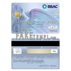 Lebanon BBAC bank fake visa platinum card photoshop template PSD