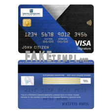 Lebanon Emirates Lebanon bank fake visa signature card photoshop template PSD