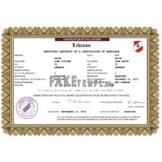 Lebanon fake marriage certificate Word and PDF template