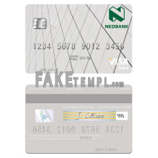 Lesotho Nedbank fake visa card photoshop template PSD