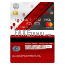 Liberia Central bank fake mastercard photoshop template PSD