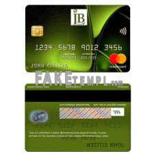 Liberia IB International bank fake mastercard photoshop template PSD