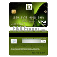 Liberia IB International bank fake visa classic card photoshop template PSD