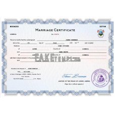 Liberia fake marriage certificate Word and PDF template