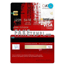 Libya Assaray bank (ATIB) fake visa classic card photoshop template PSD