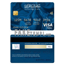 Libya Central bank fake visa classic card photoshop template PSD