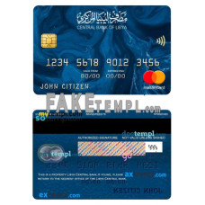 Libya Central bank fake mastercard photoshop template PSD