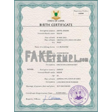 Libya fake birth certificate photoshop template PSD 