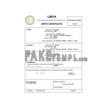 Libya fake birth certificate Word and PDF template