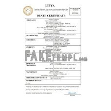 Libya fake death certificate Word and PDF template