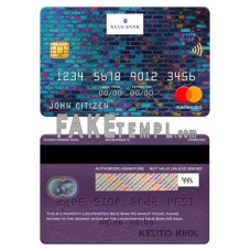 Liechtenstein Neue bank fake mastercard photoshop template PSD