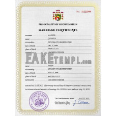 Liechtenstein fake marriage certificate photoshop template PSD 