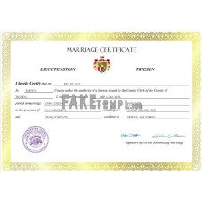 Liechtenstein fake marriage certificate Word and PDF template