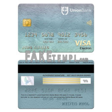 Liechtenstein Union bank fake visa electron card photoshop template PSD