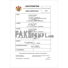 Liechtenstein vital record fake birth certificate Word and PDF template