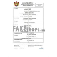 Liechtenstein vital record fake death certificate Word and PDF template