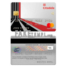 Lithuania (Litva) Citadele bank fake mastercard photoshop template PSD