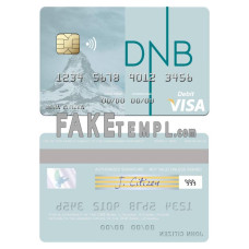 Lithuania DNB Bank fake visa card photoshop template PSD