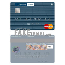 Lithuania Danske Bank fake mastercard photoshop template PSD