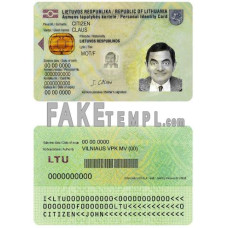 Lithuania fake identity card photoshop template PSD 