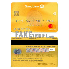 Lithuania Swedbank fake mastercard photoshop template PSD