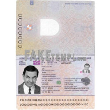 Lithuania fake passport photoshop template PSD