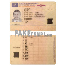 Lithuania (Litva) fake driving license photoshop template PSD